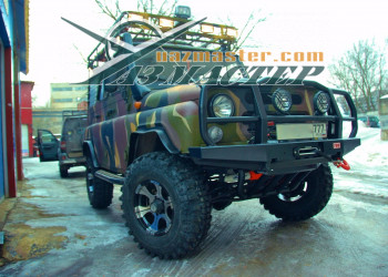 Усиленный вариант тюнинга УАЗ-ХАНТЕР.  Шноркель Рулевой демпфер 