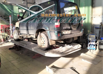 Проверка геометрии рамы УАЗ ПАТРИОТ на стапеле