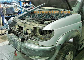 Замена передних крыльев и ремонт передка на  УАЗ ПАТРИОТ после аварии (8)